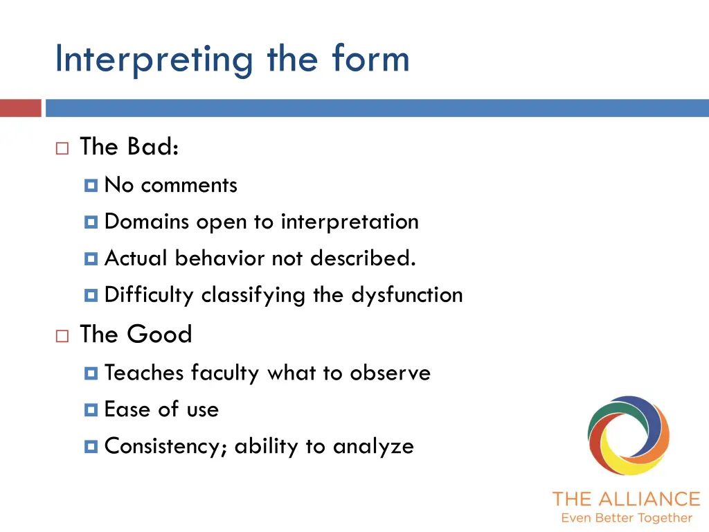 interpreting the form