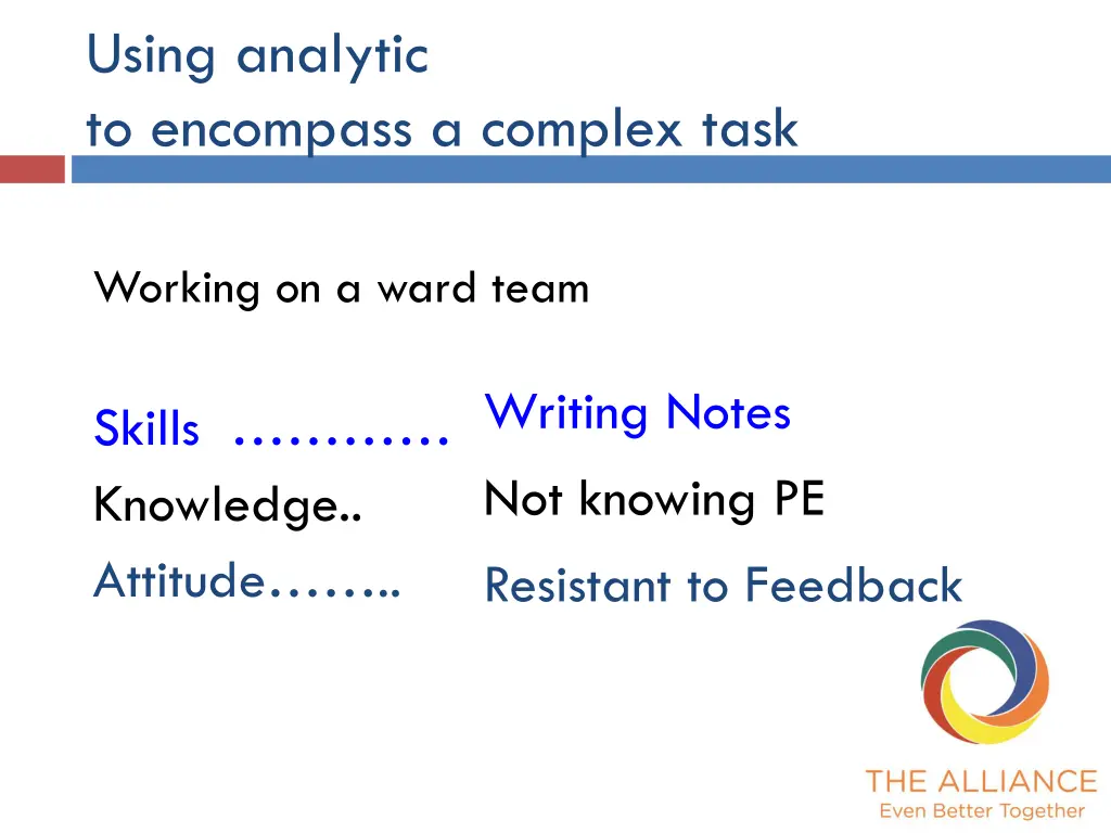 using analytic to encompass a complex task