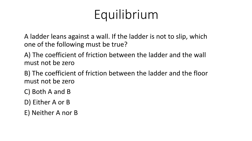 equilibrium