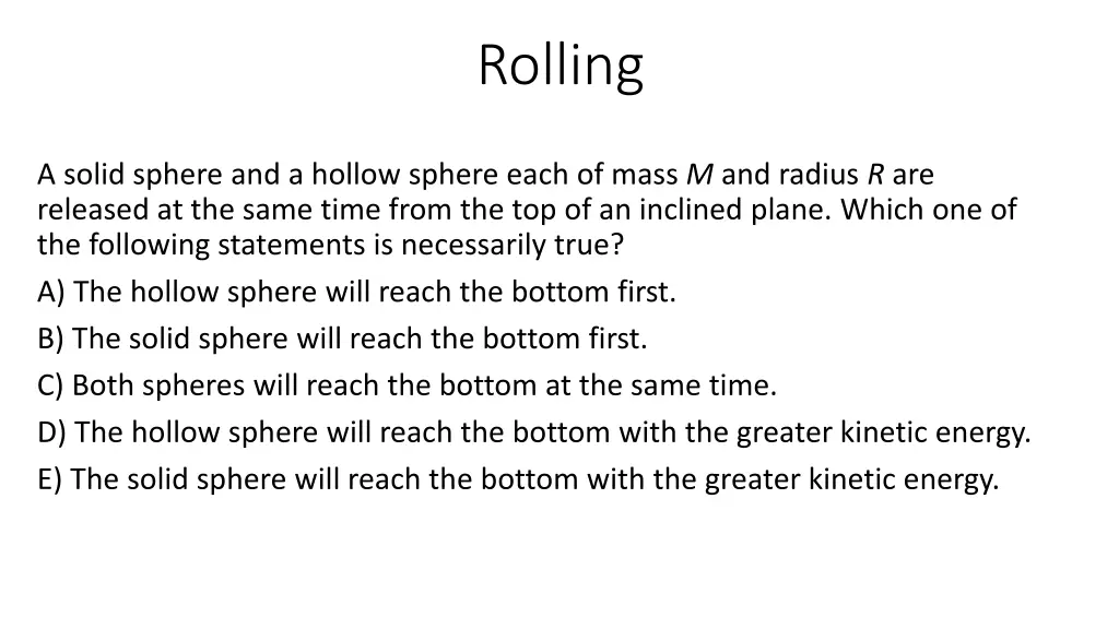 rolling