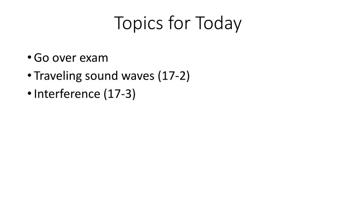 topics for today