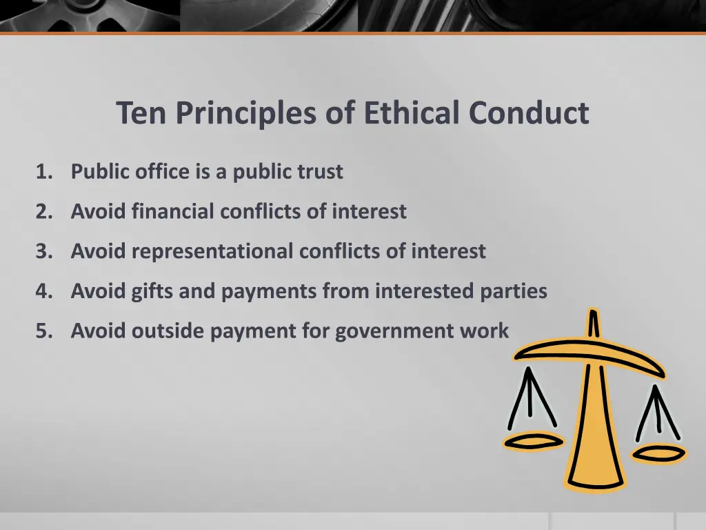 ten principles of ethical conduct
