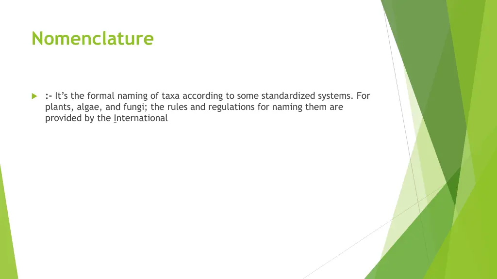 nomenclature