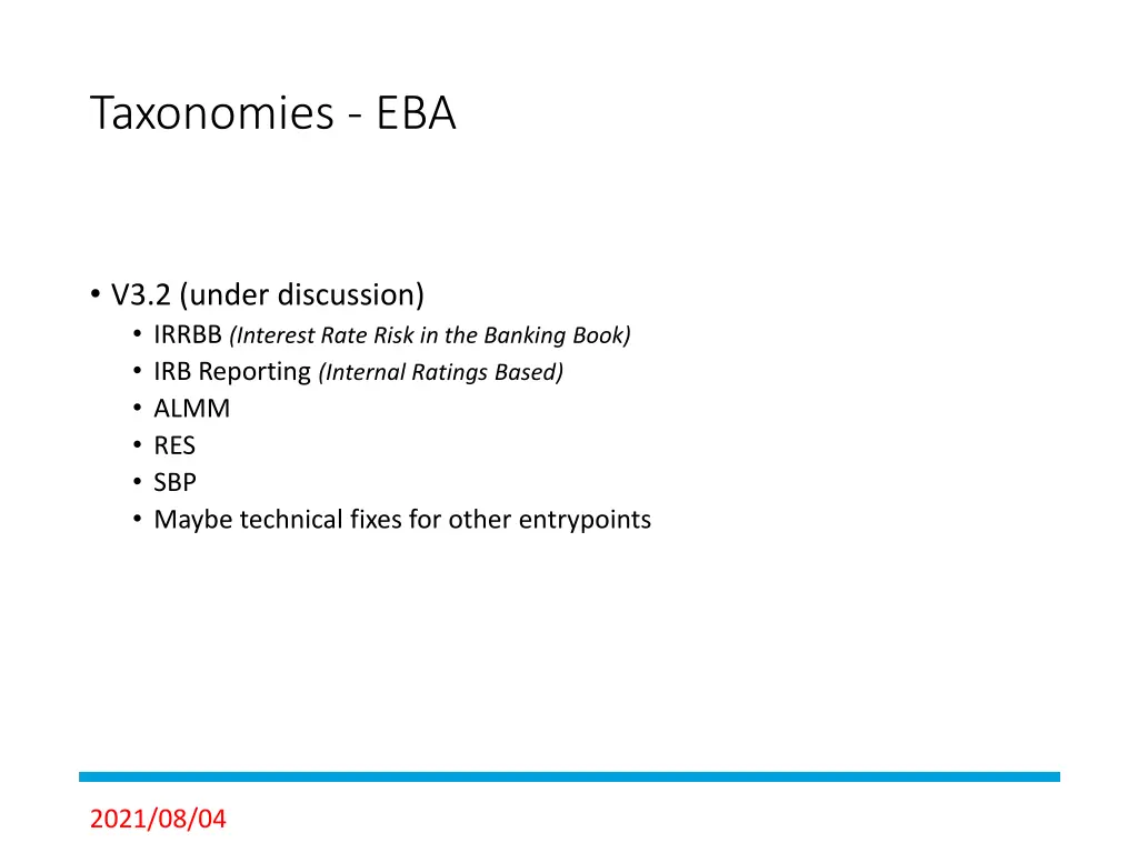 taxonomies eba 6