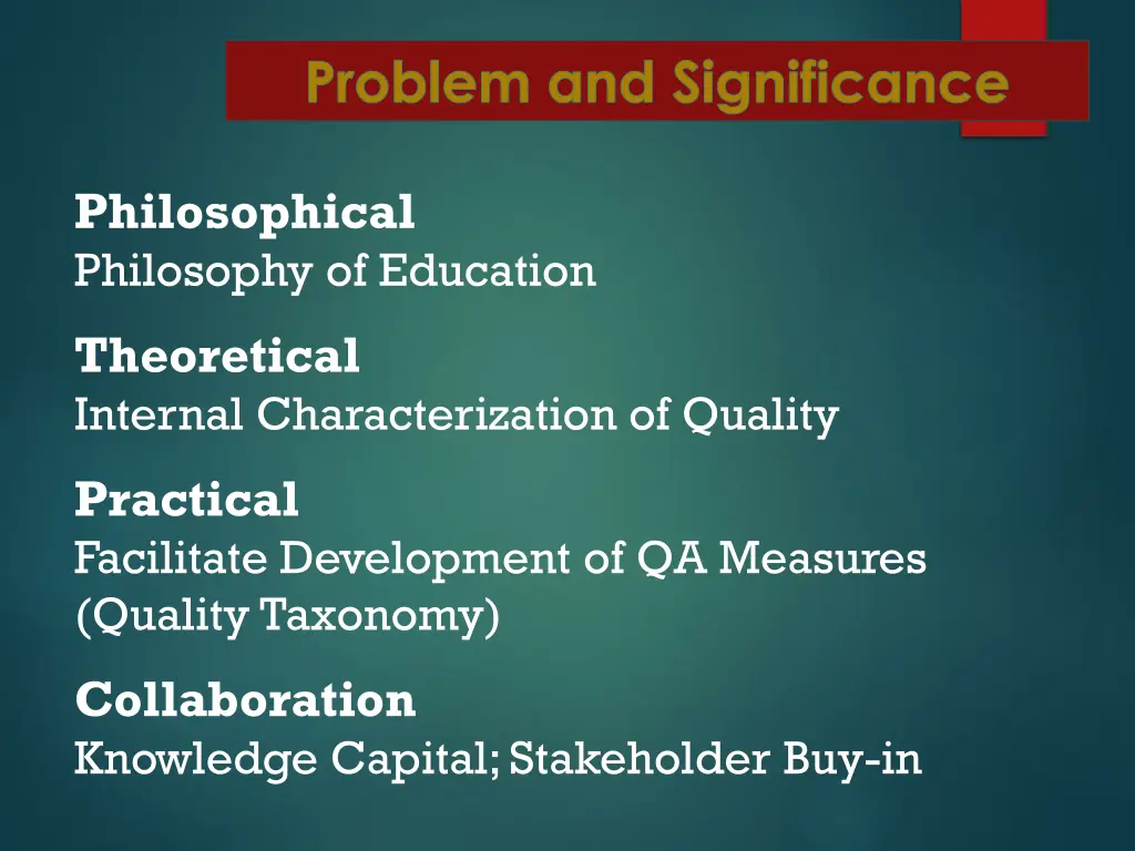 problem and significance 1