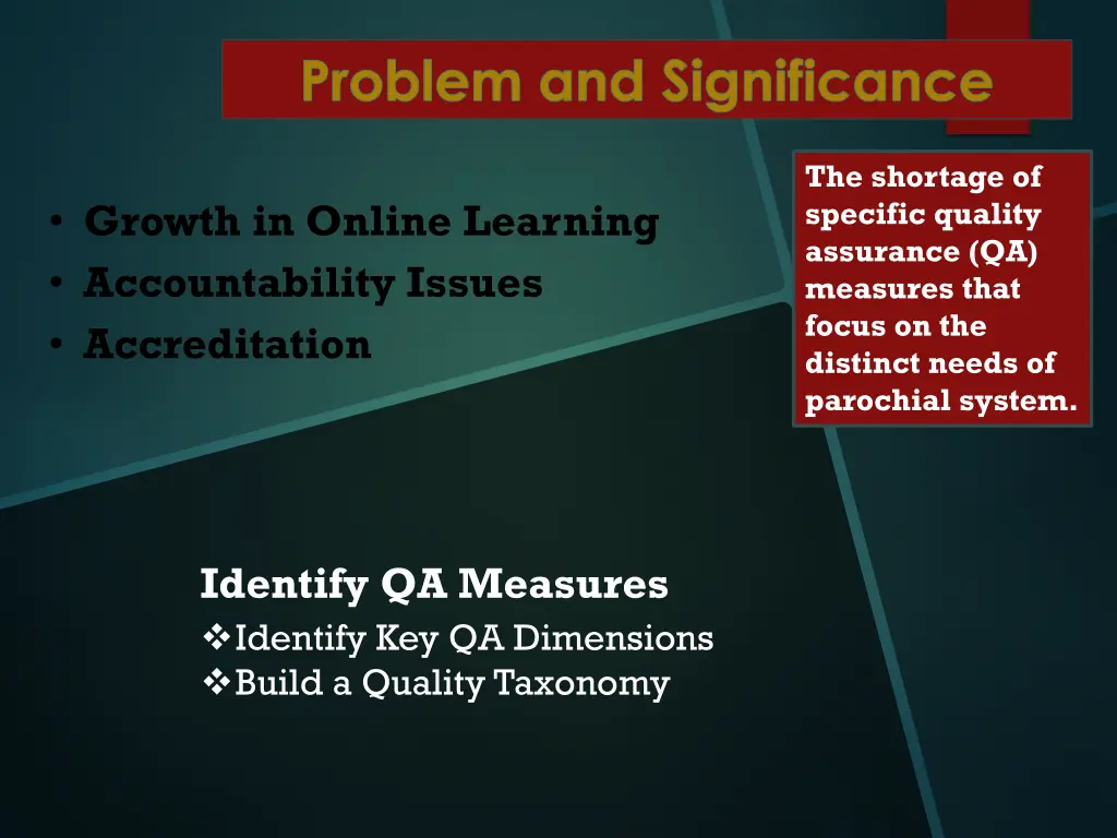 problem and significance