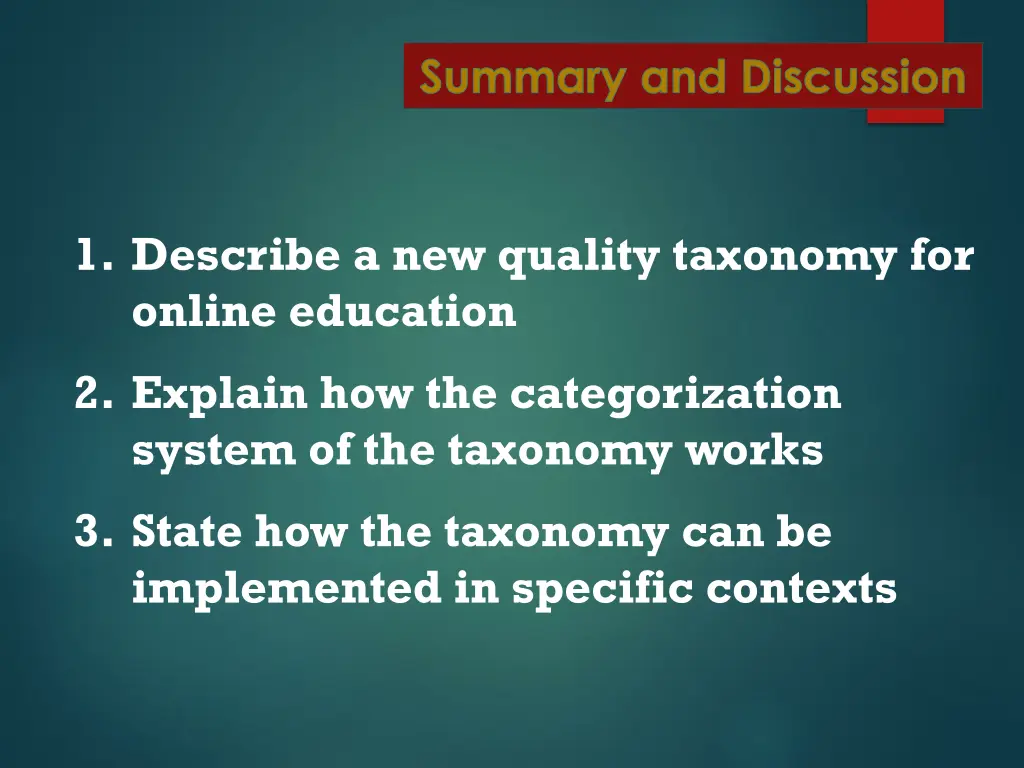 summary and discussion