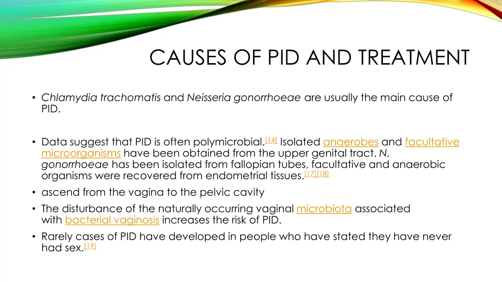 causes of pid and treatment