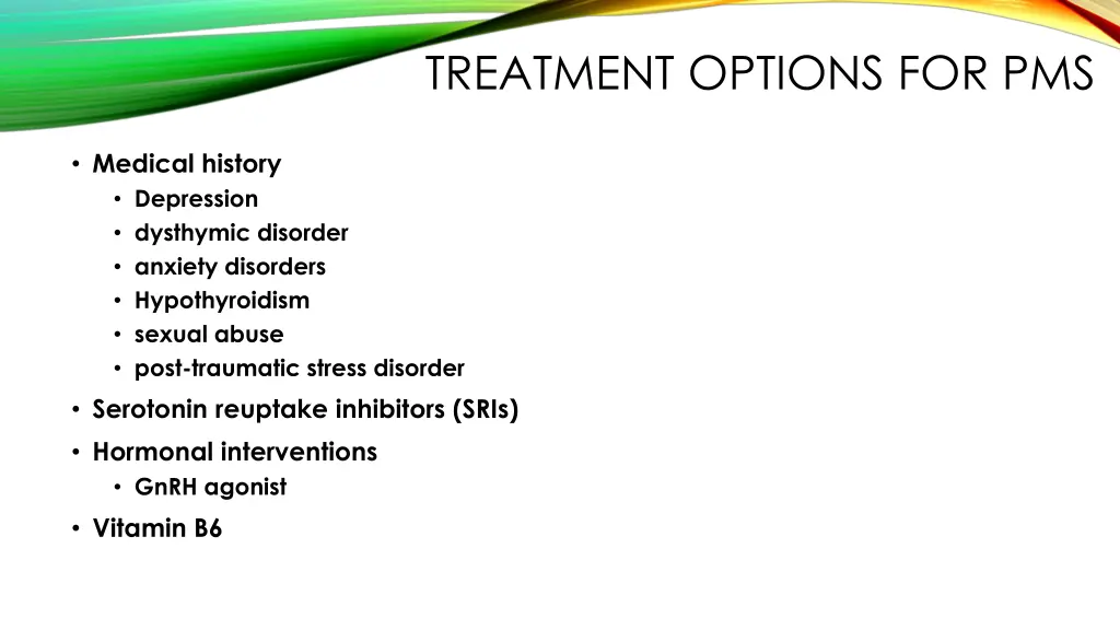 treatment options for pms