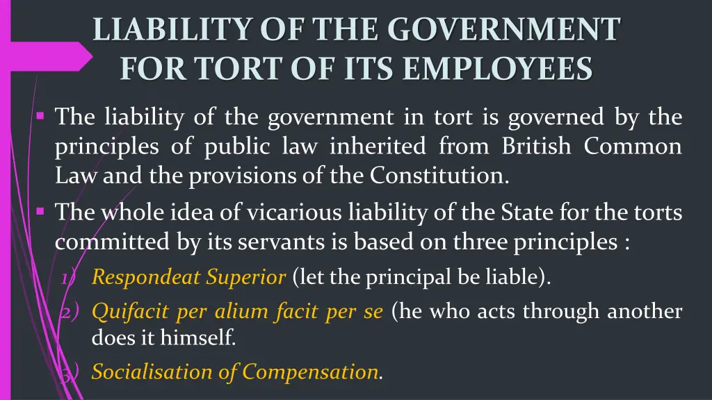 liability of the government for tort
