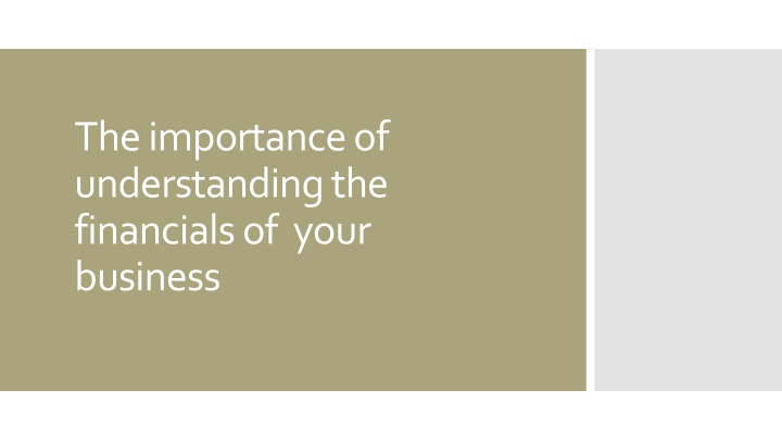 the importance of understanding the financials
