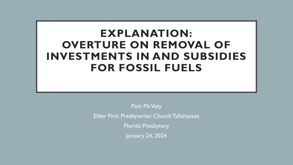 explanation overture on removal of investments