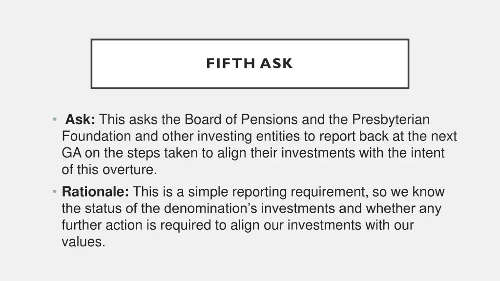 fifth ask