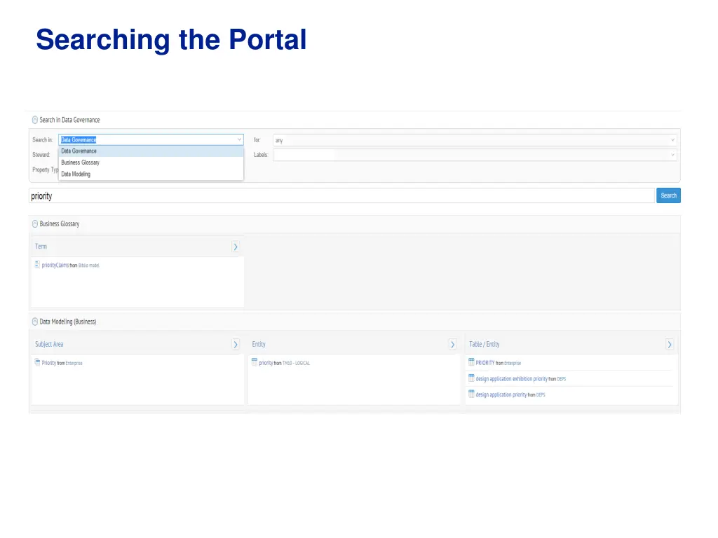 searching the portal
