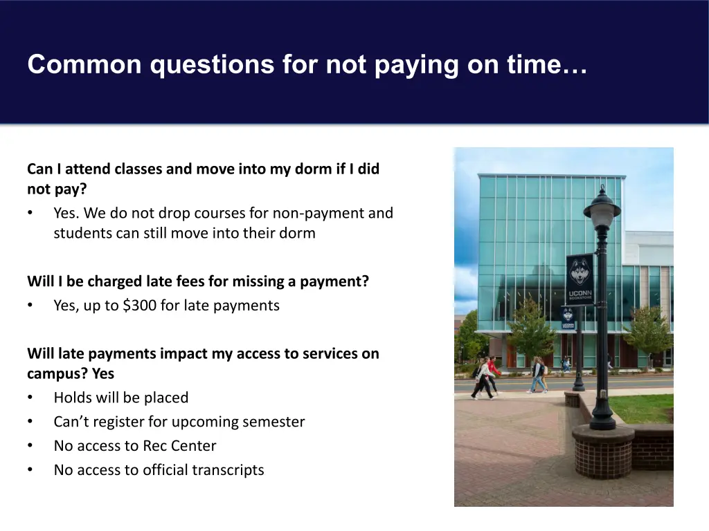 common questions for not paying on time
