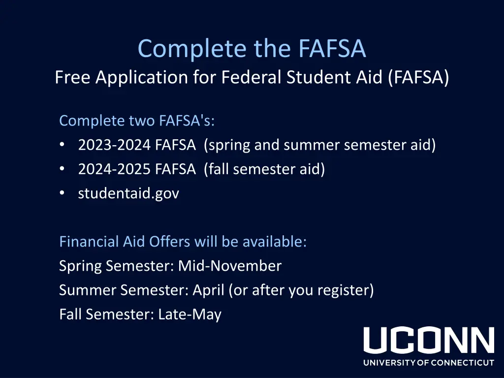 complete the fafsa free application for federal