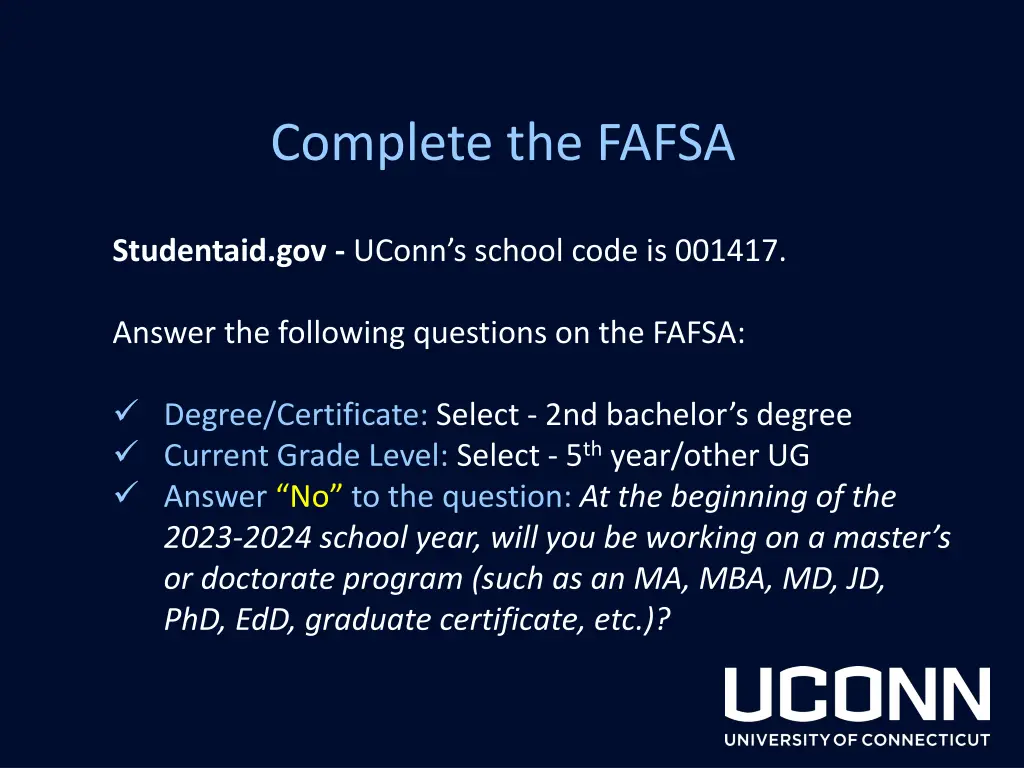 complete the fafsa