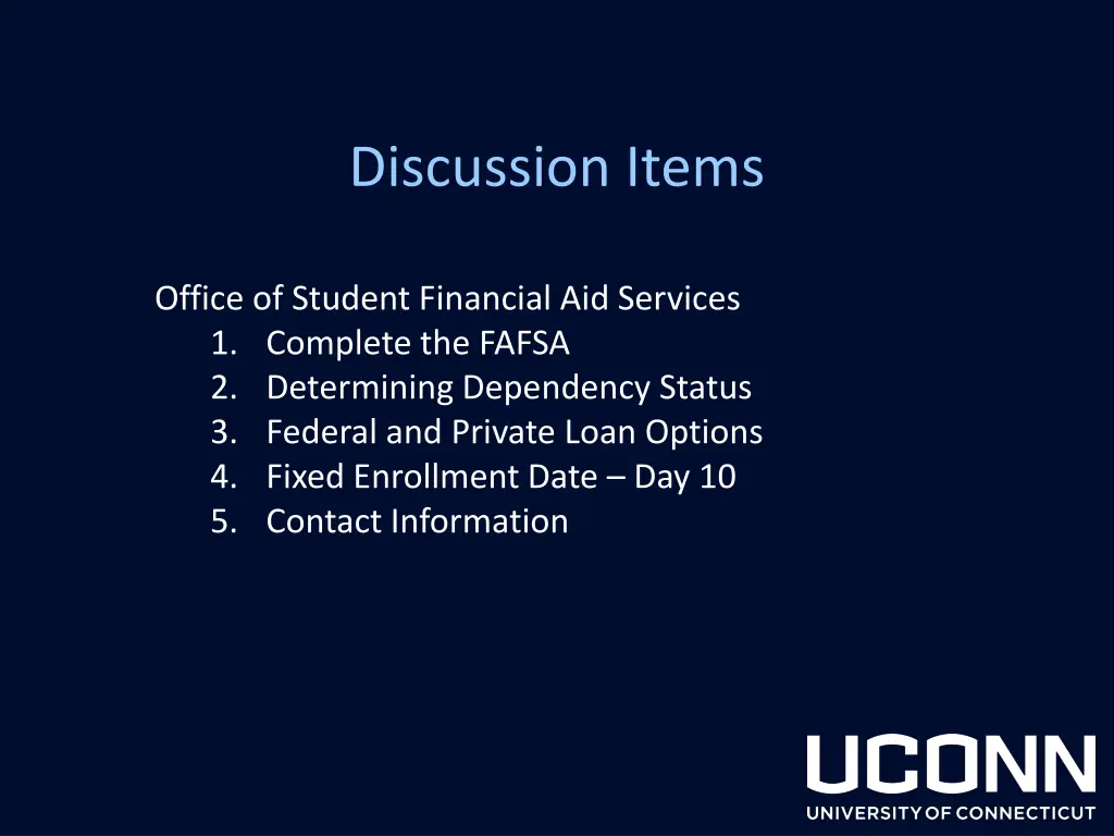 discussion items