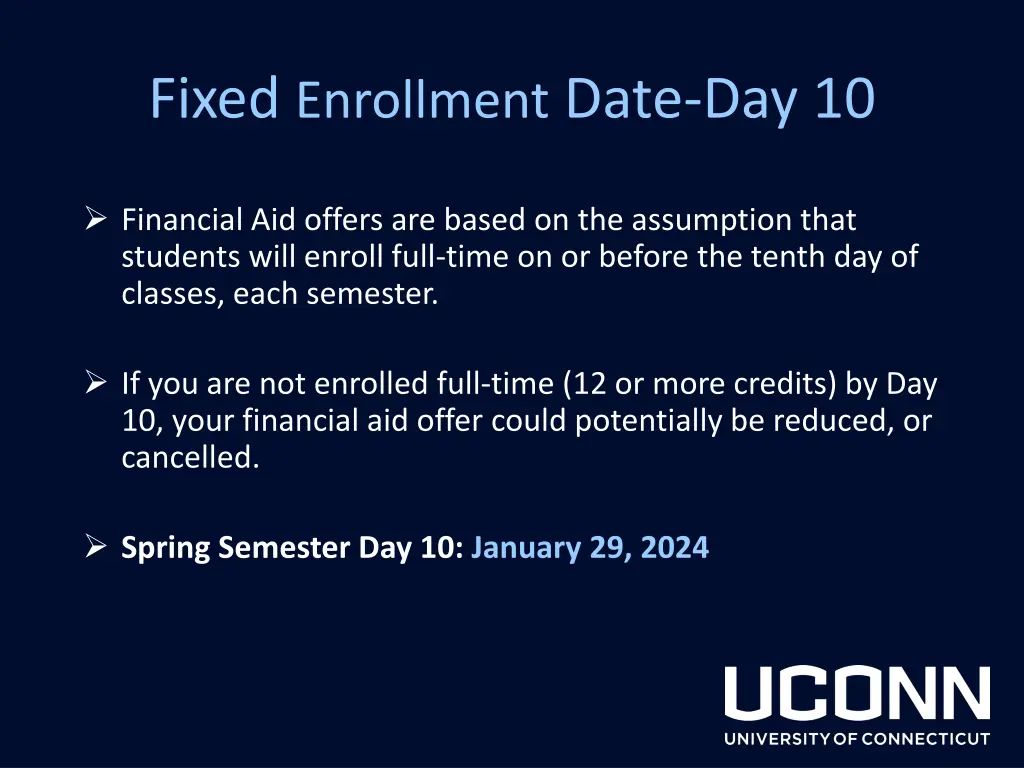 fixed enrollment date day 10