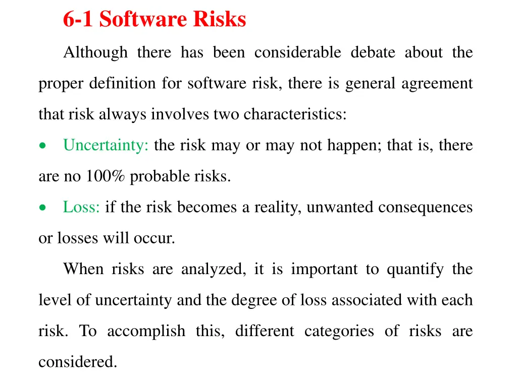 6 1 software risks