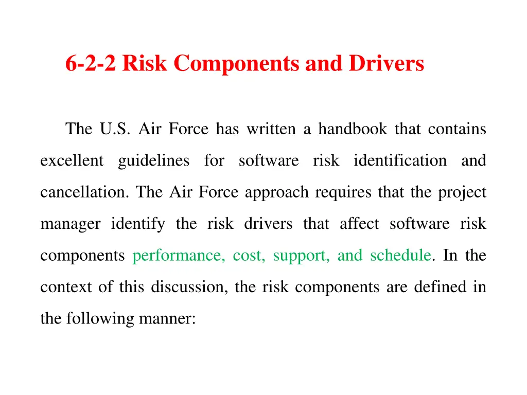 6 2 2 risk components and drivers