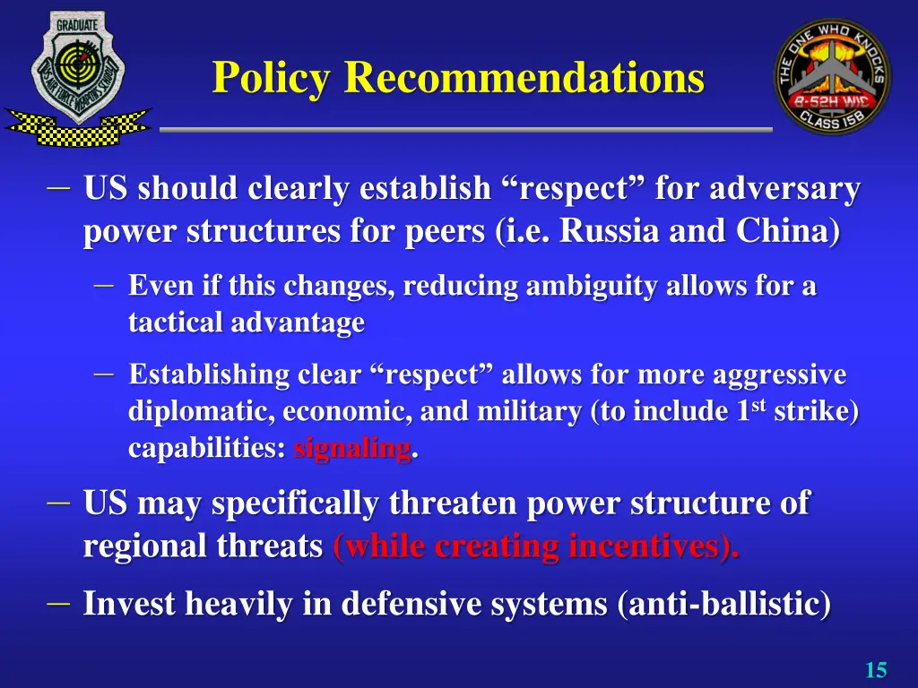 policy recommendations