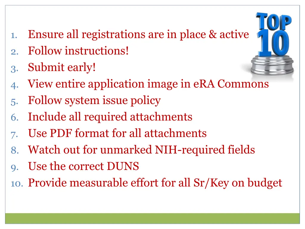 ensure all registrations are in place active