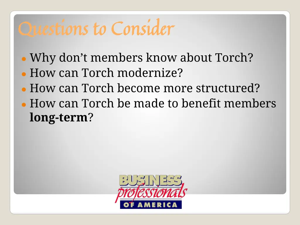 questions to consider