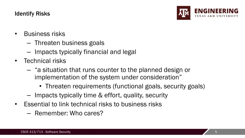 identify risks