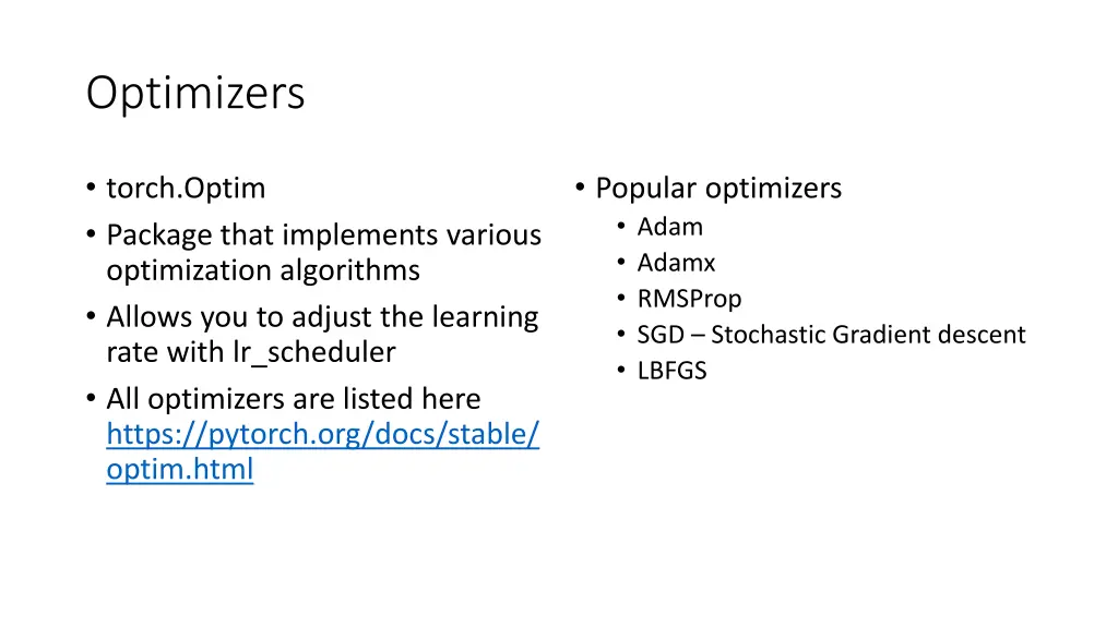 optimizers
