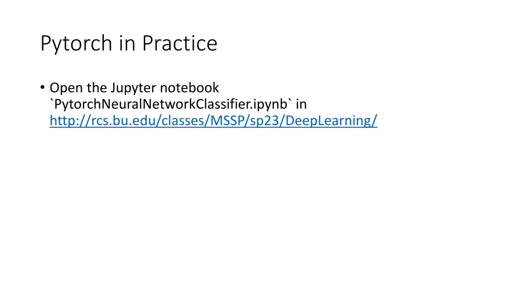 pytorch in practice