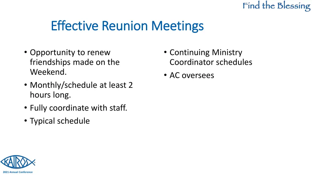 effective reunion meetings effective reunion