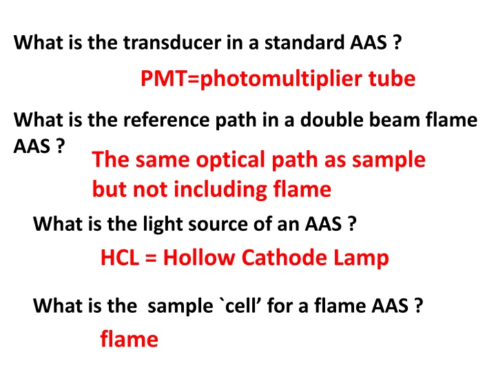 what is the transducer in a standard aas