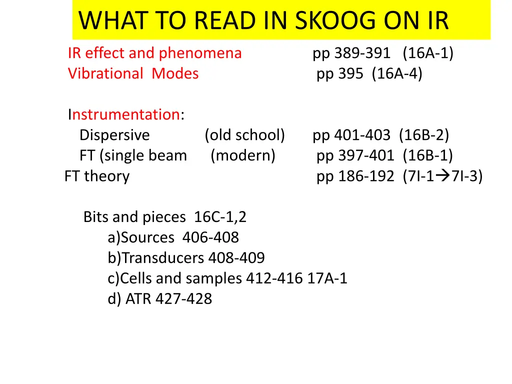 what to read in skoog on ir