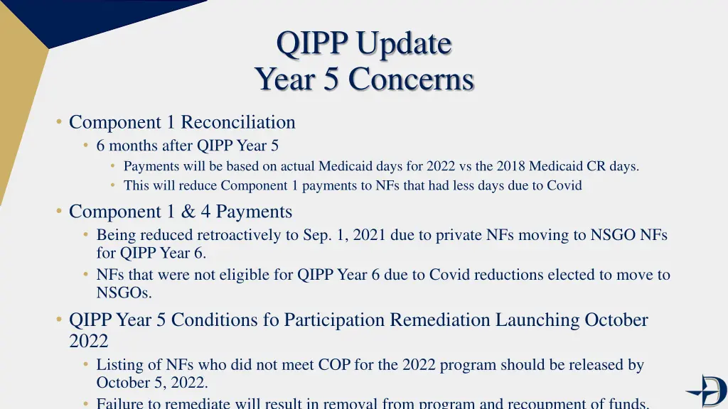qipp update year 5 concerns