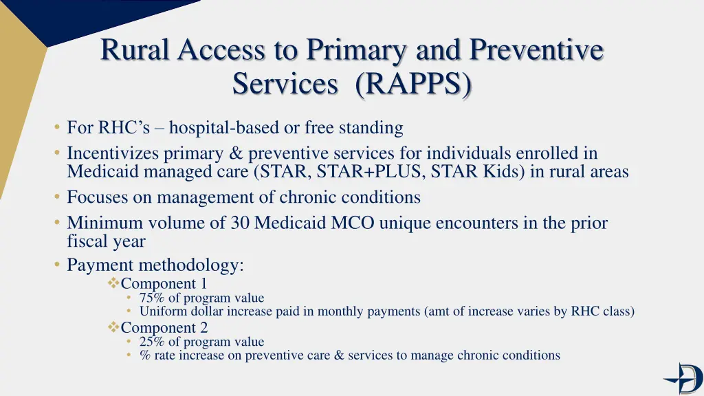 rural access to primary and preventive services