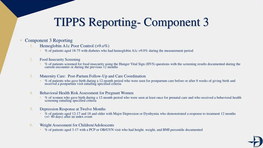 tipps reporting component 3