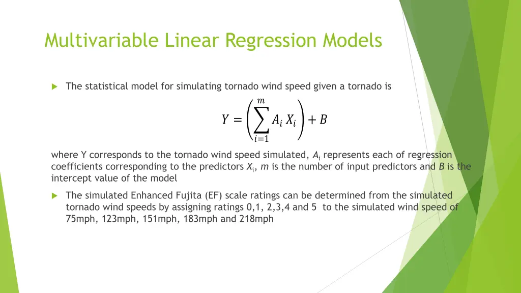 multivariable linear regression models
