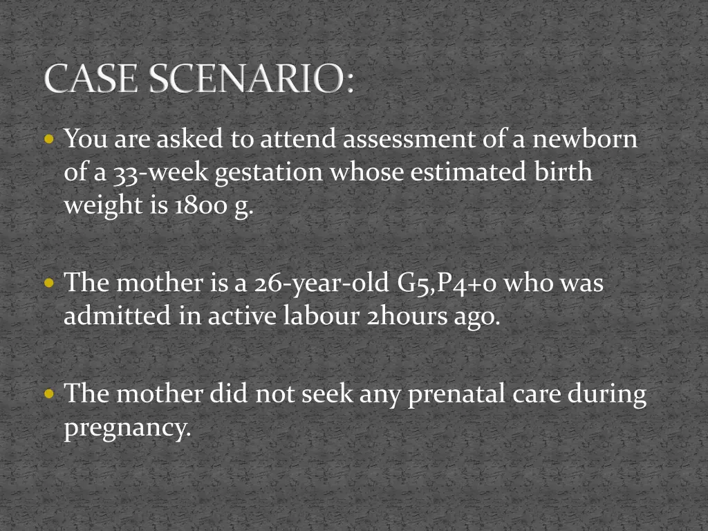 case scenario