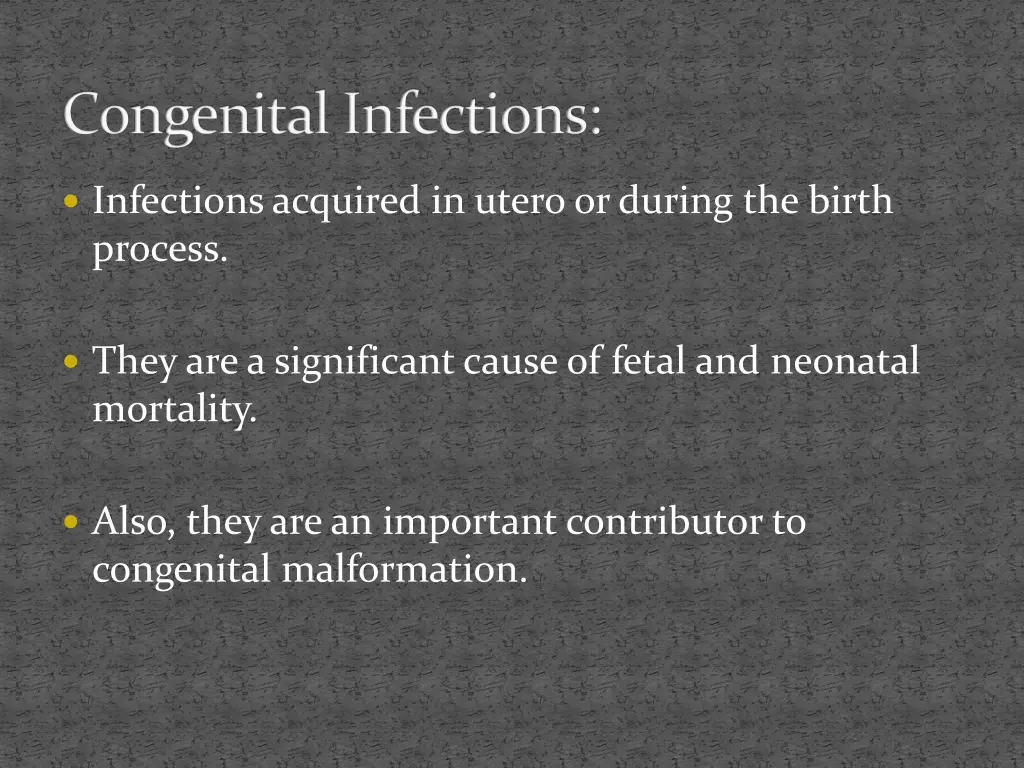 congenital infections