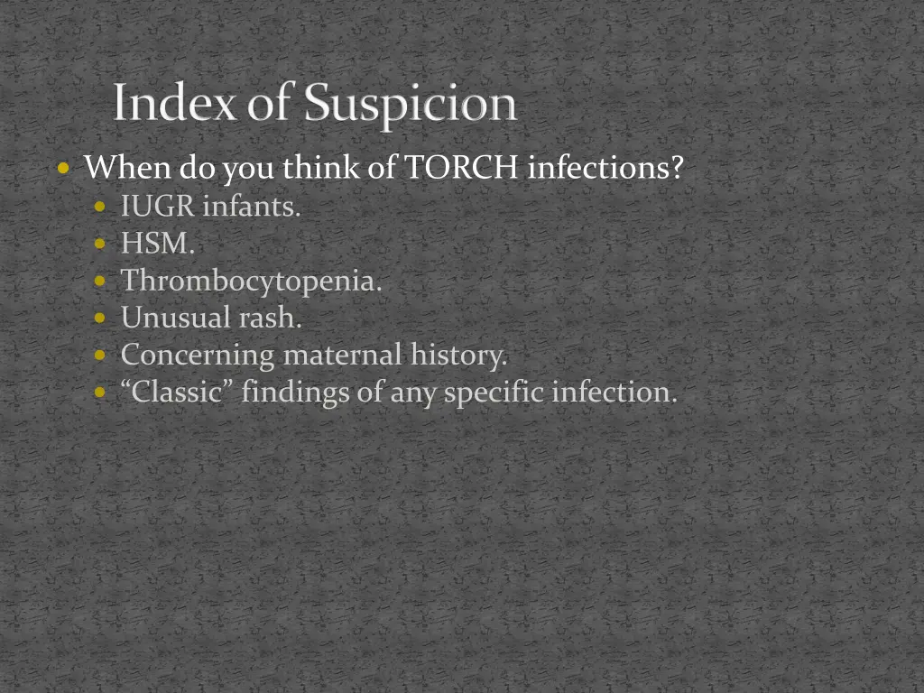 index of suspicion