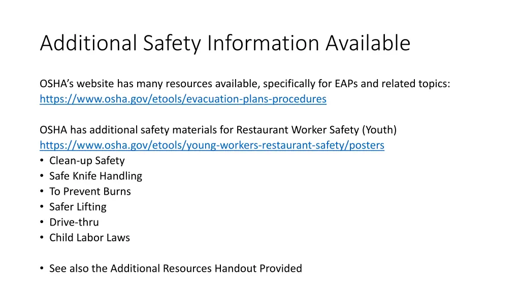 additional safety information available