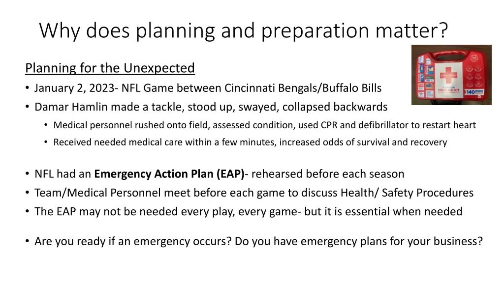 why does planning and preparation matter