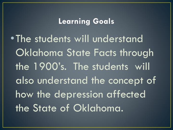 learning goals