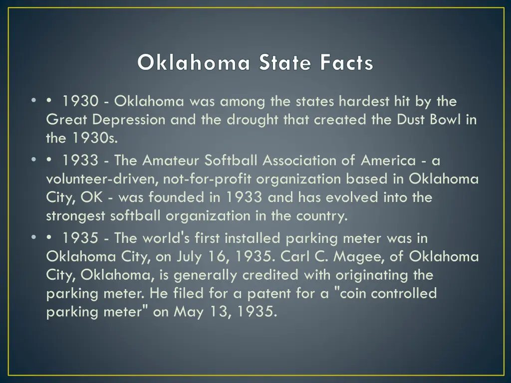 oklahoma state facts