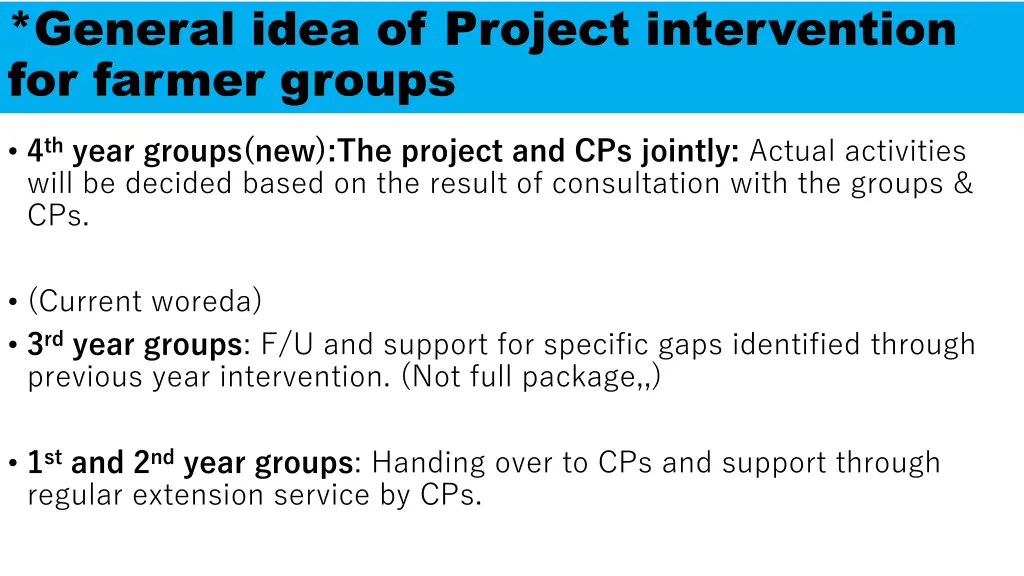 general idea of project intervention for farmer