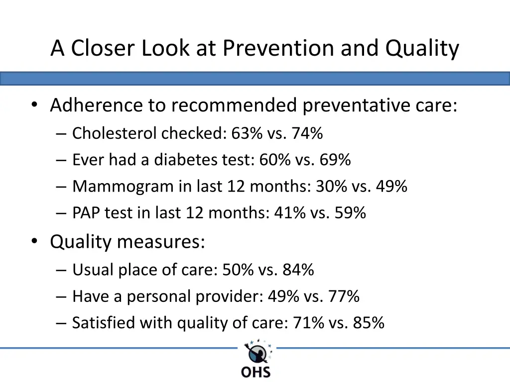 a closer look at prevention and quality