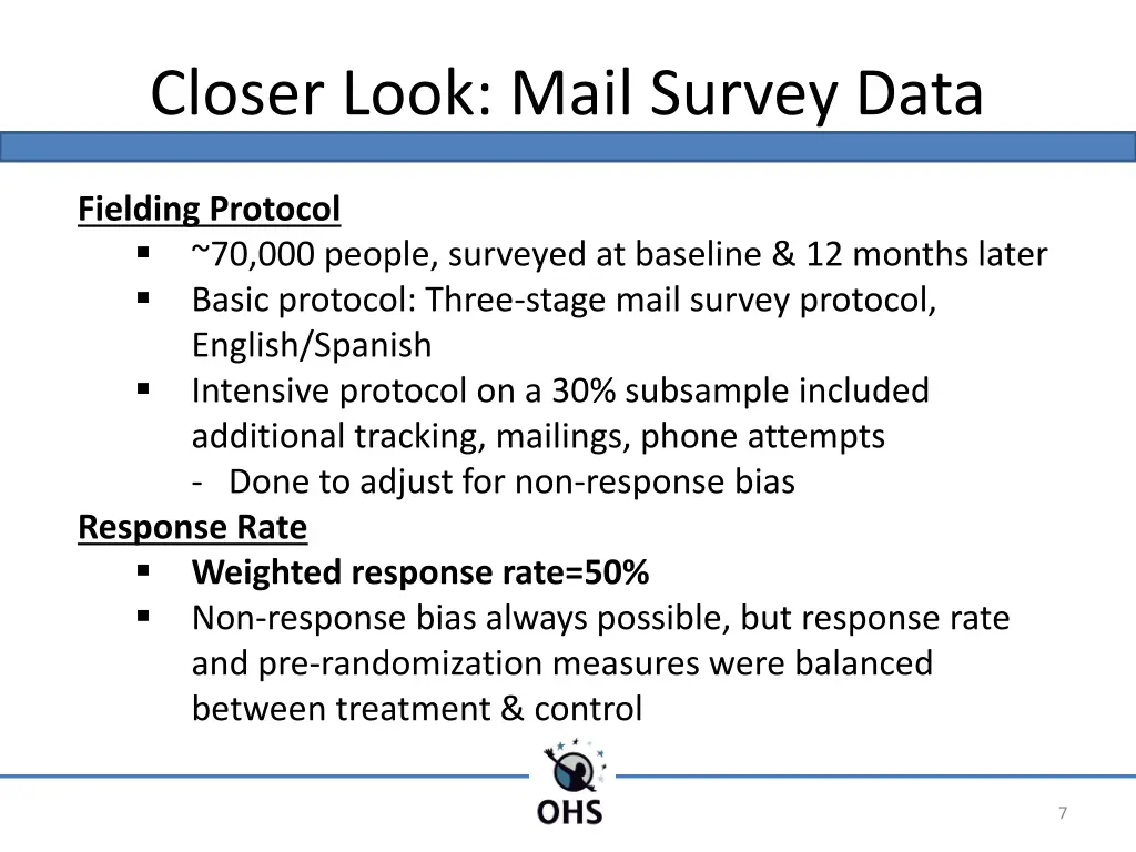 closer look mail survey data