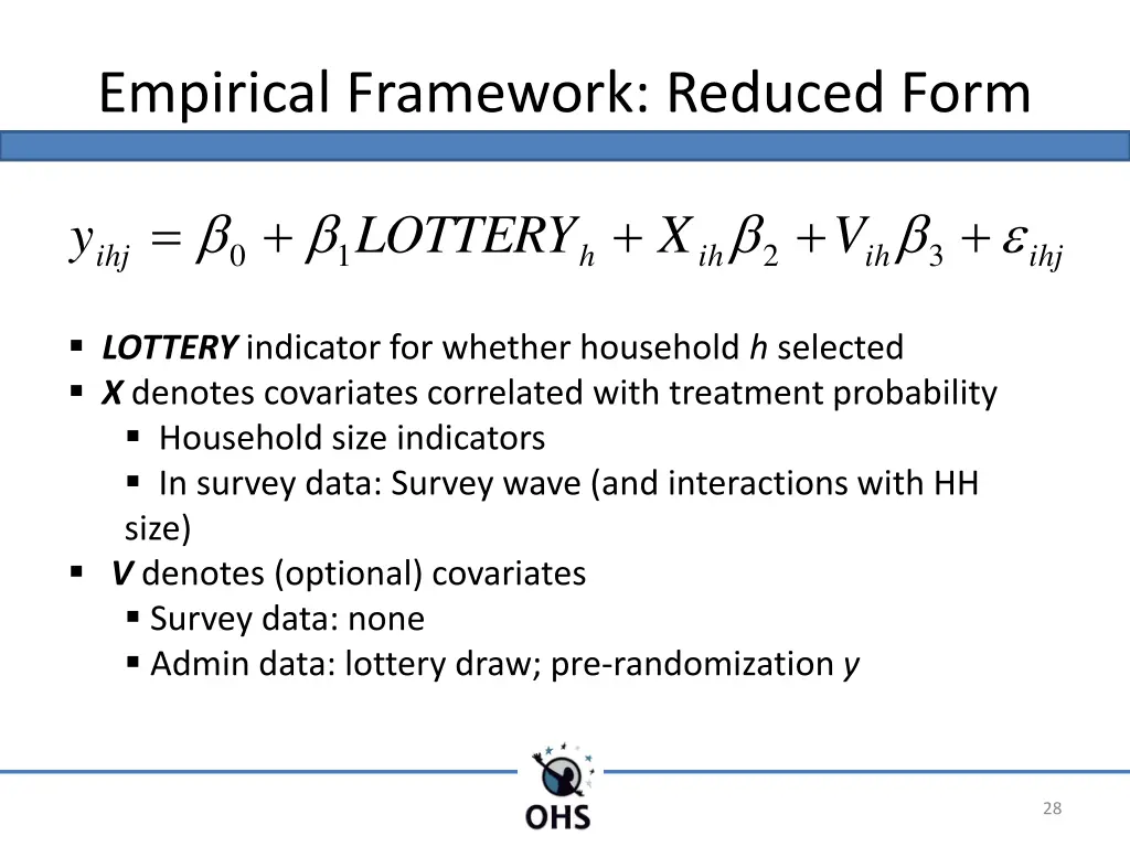 empirical framework reduced form