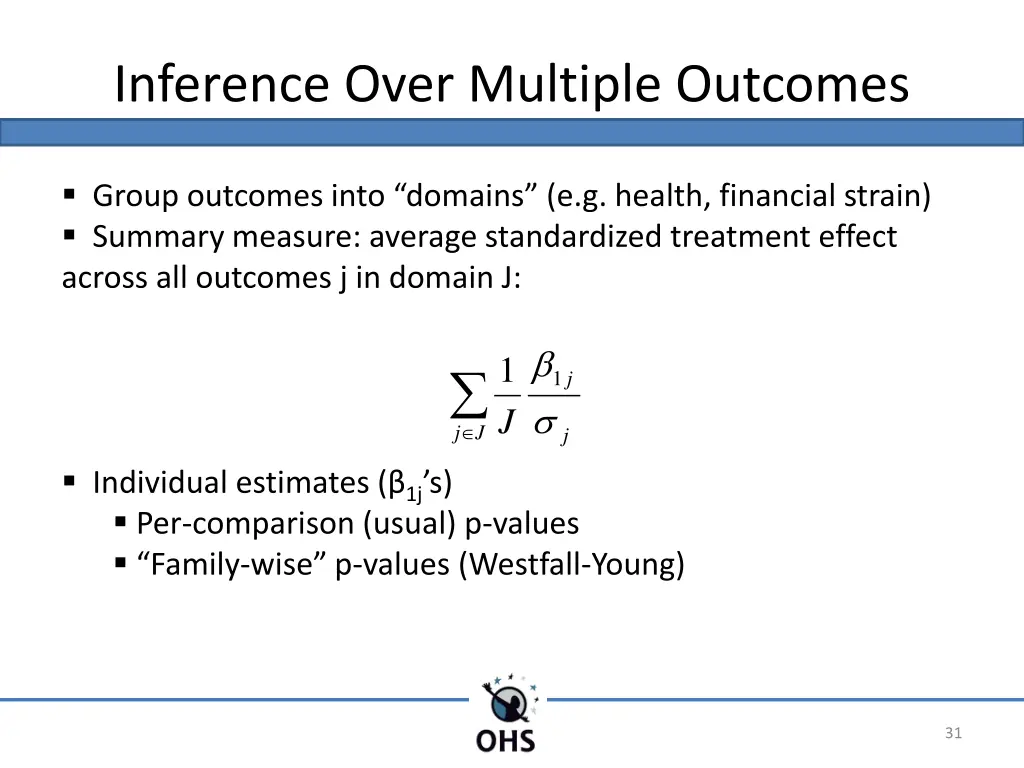 inference over multiple outcomes